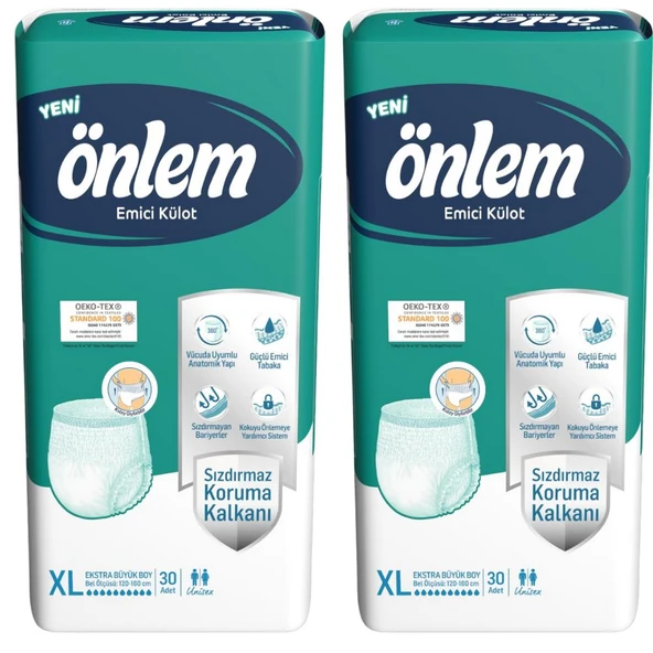 Önlem Emici Külot Ekstra Büyük Boy XL 30'lu 2 Adet Hasta Bezi ürün görseli 1