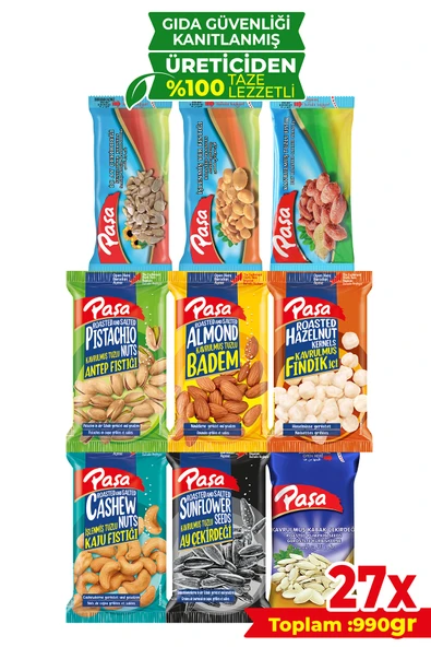 Paşa Kuruyemiş Lezzeti Keşfet Lüx Paket 990 gr - 27 Paket ürün görseli 1