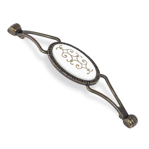 Seçil Eskitme Antik Sarı Metal (128 mm-12.8 cm) Mobilya Mutfak Çekmece Dolap Kulpu Kulbu Kulpları ürün görseli 1