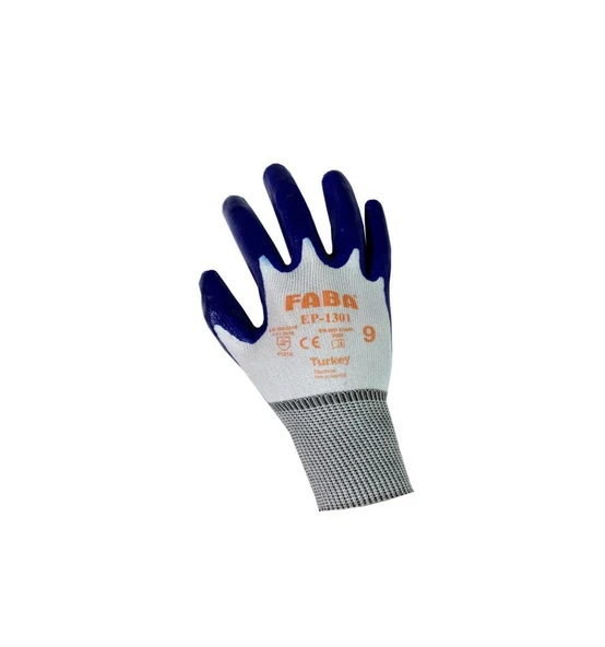 Faba EP-1301 Lacivert Nitril Polyester Eldiven No 9 ürün görseli 1