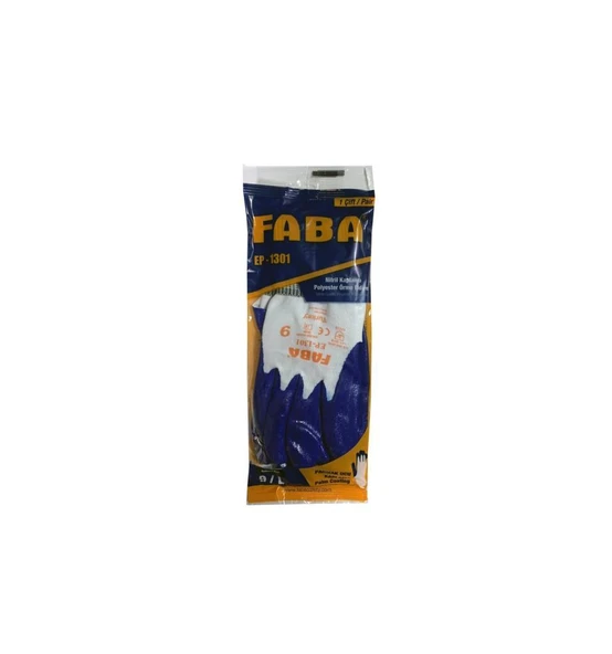 Faba EP-1301 Lacivert Nitril Polyester Eldiven No 9 - Resim 3