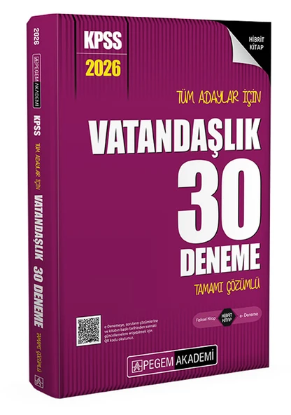 Pegem 2026 KPSS Vatandaşlık 30 Deneme Çözümlü Pegem Akademi Yayınları ürün görseli 1