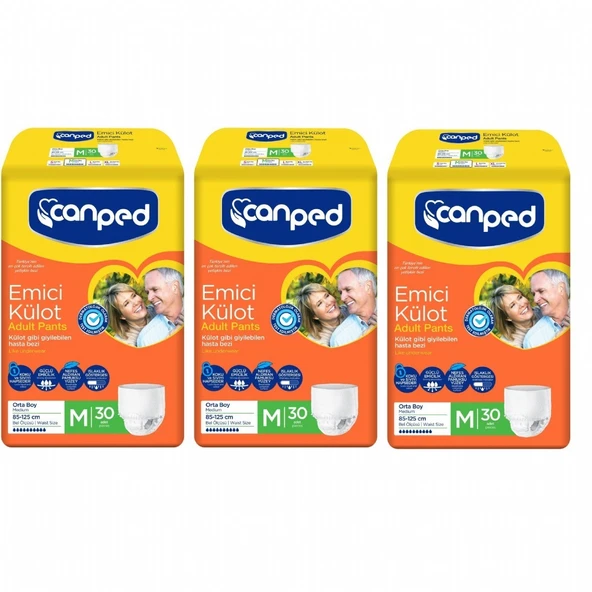 Canped Emici Külot Orta Boy M 30'lu 3 Adet Hasta Bezi ürün görseli 1