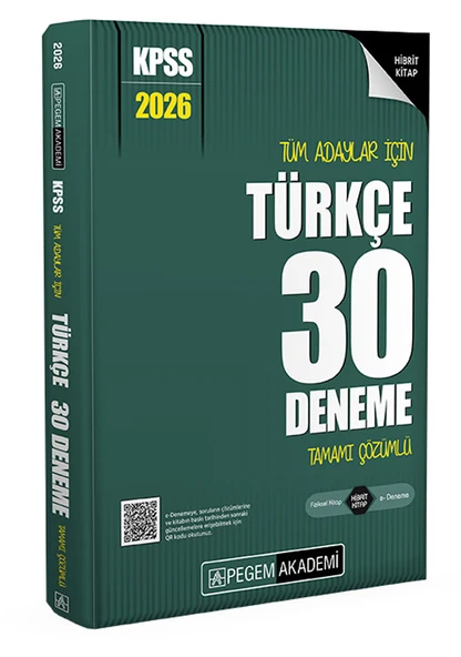 Pegem 2026 KPSS Türkçe 30 Deneme Çözümlü Pegem Akademi Yayınları ürün görseli 1