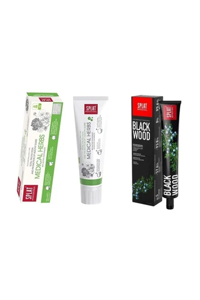 SPLAT Medıcal Herbs 100 Ml + Blackwood 75 Ml Diş Macunu ürün görseli 1