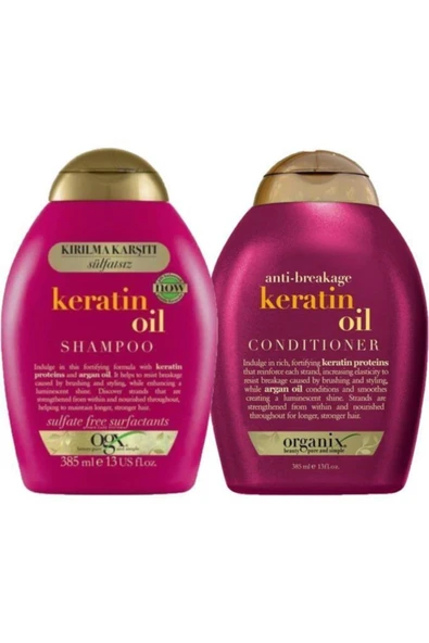 OGX Keratin Oil Şampuan 385 Ml + Saç Kremi 385 Ml Alinshop57 ürün görseli 1
