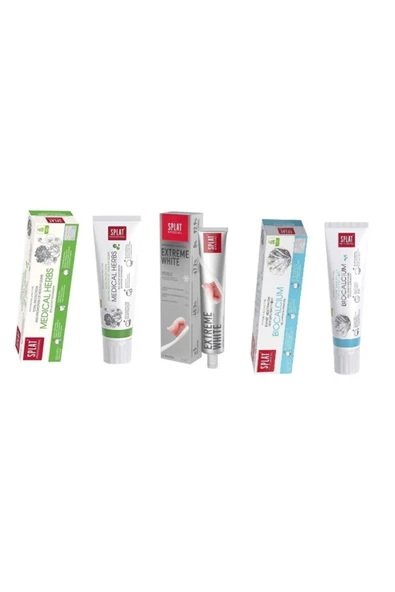 SPLAT Medıcal Herbs 100 Ml + Extreme Whıte 75 Ml + Bıocalcıum 100 Ml Diş Macunu ürün görseli 1