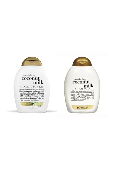 OGX Coconut Milk Şampuan 385 ml  + Bakım Kremi 385 ml  29400494220 ürün görseli 1
