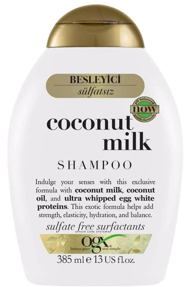 OGX Kimyasal Işlem Görmüş, Boyalı Ve Kırılgan Saçları Yapılandırıcı Coconut Milk Şampuan 385.ml ürün görseli 1