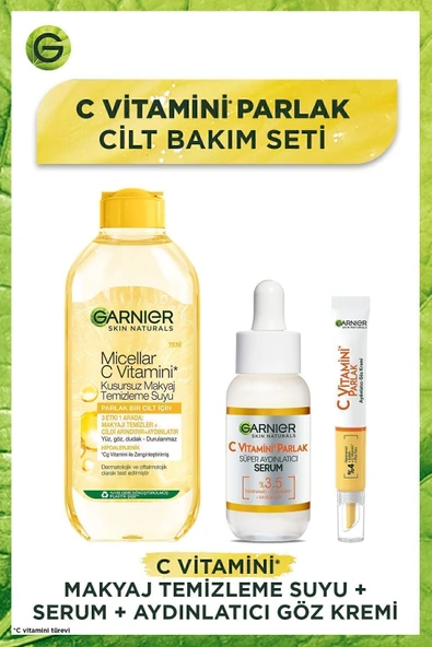 GARNİER C Vitamini Aydınlatıcı Göz Kremi + C Vitamin Serum (Niasinamid + Kafein + Salisilik Asit) ürün görseli 1