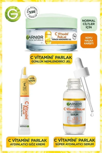 GARNİER C Vitamini Süper Aydınlatıcı Yoğun Nemlendirici Koyu Halka Karşıtı Cilt Bakım Seti ürün görseli 1