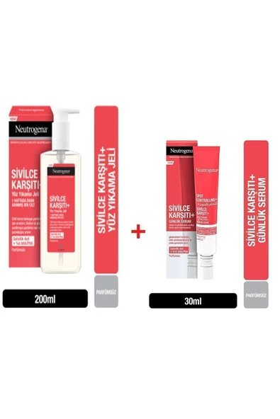 NEUTROGENA Sivilce Karşıtı Temizleme Jeli 200 ml Sivilce Karşıtı Plus Serum 30 ml ürün görseli 1