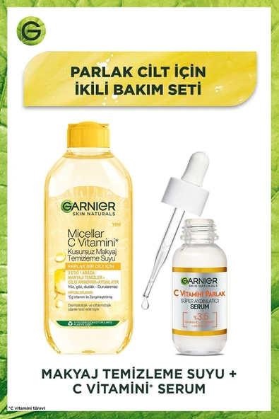 GARNİER C Vitamin Serum (Niasinamid + Salisilik Asit) + Micellar Makyaj Temizleme Suyu 400ml ürün görseli 1