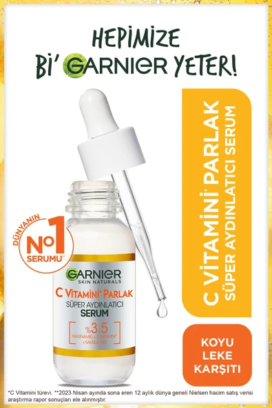 GARNİER C Vitamini Parlak Süper Aydınlatıcı Serum 30ml  (Niasinamid + Salisilik Asit) ürün görseli 1