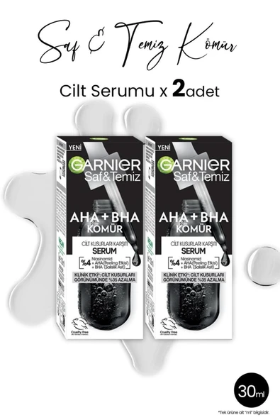 GARNİER Serum Saf & Temiz AHA + BHA Kömür 30 ml x 2 adet ürün görseli 1