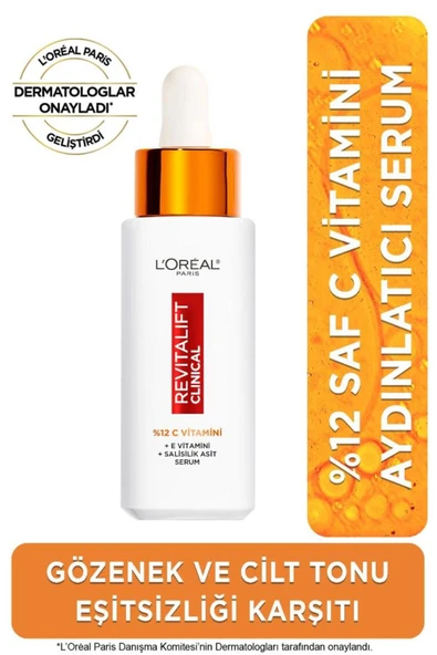 L'OREAL PARİS Revitalift Clinical %12 Saf C Vitamini Aydınlatıcı, Ton Eşitleyici, Gözenek Karşıtı Se ürün görseli 1