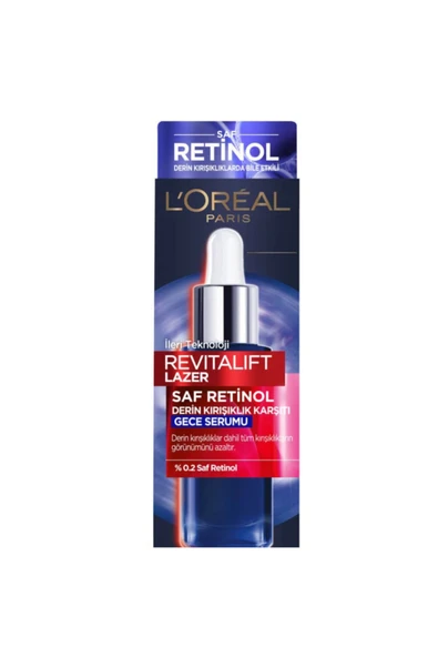 L'OREAL PARİS Revitalift Lazer Saf Retinol Derin Kırışıklık Karşıtı Gece Serumu 30ml ürün görseli 1