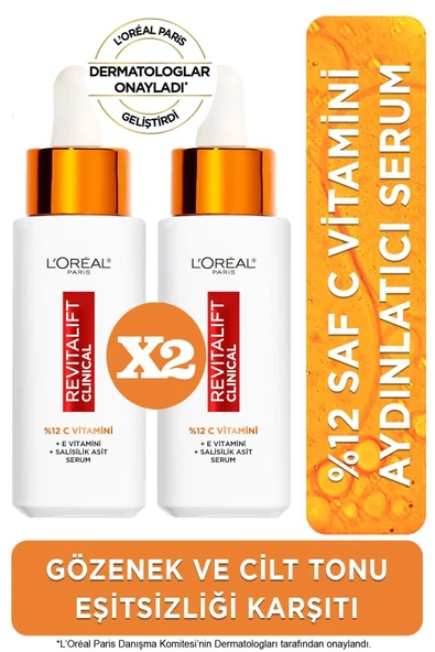 L'OREAL PARİS Revitalift Clinical %12 Saf C Vitamini Aydınlatıcı Serum 30 ml 2 Adet ürün görseli 1