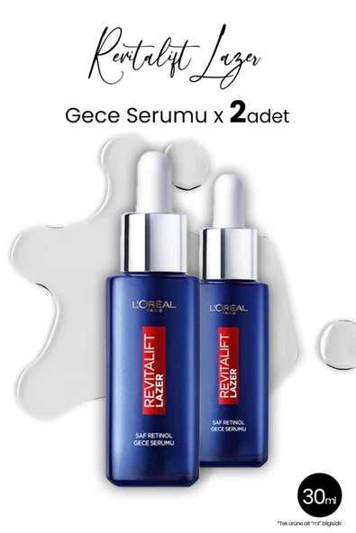 L'OREAL PARİS Revitalift Lazer Saf Retinol Gece Serumu 30 ml x 2 Adet ürün görseli 1