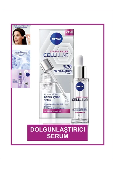NIVEA Cilt Dolgunlaştırıcı ve Yoğun Nemlendirici Hyaluronik Asit Serum 30 ml Cellular Expert Filler ürün görseli 1