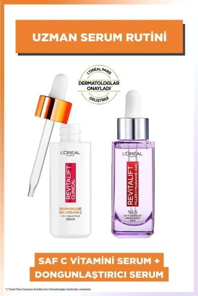 L'OREAL PARİS Revitalift Clinical %12 Saf C Vitamini Serum & Revitalift Filler %1.5 Saf Hyaluronik Asit Serum ürün görseli 1