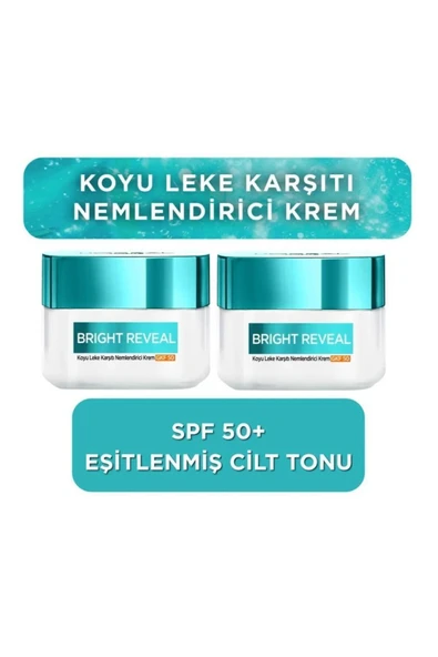 L'OREAL PARİS Bright Reveal Koyu Leke Karşıtı, Cilt Tonu Eşitleyici Spf50 Nemlendirici Krem Niasinamid 50ml 2'li ürün görseli 1
