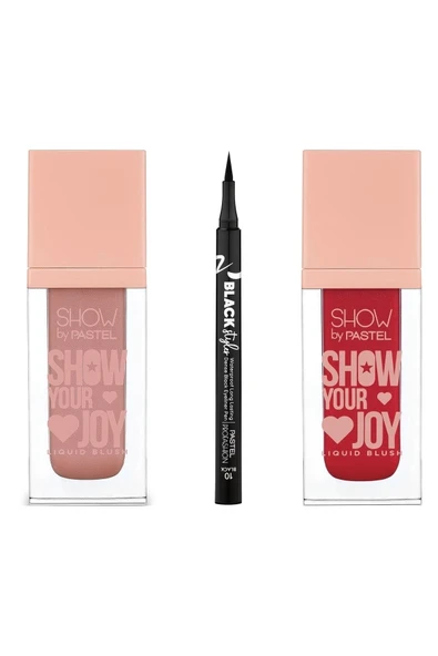 SHOW BY PASTEL Show Your Joy Likit Allık 51 ve 52 + Pastel Black Styler Waterproof Eyeliner ürün görseli 1