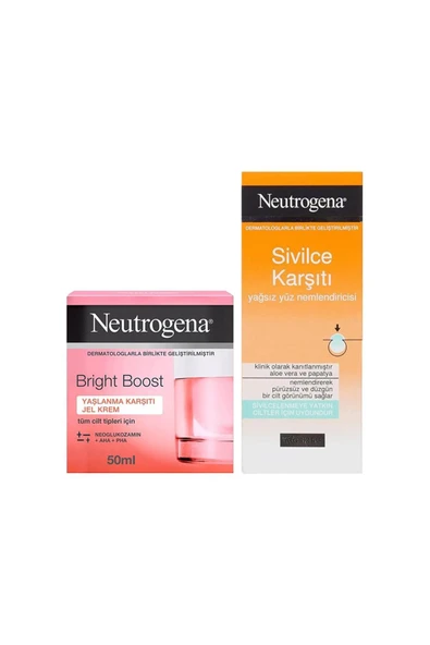 NEUTROGENA Bright Boost Jel Krem 50 ml Ve Yağsız Yüz Nemlendiricisi 50 ml ürün görseli 1