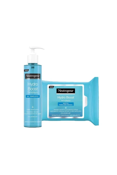 NEUTROGENA Hydro Boost Water Gel Temizleyici 200 ml Ve Makyaj Temizleme Mendili 25' Li ürün görseli 1