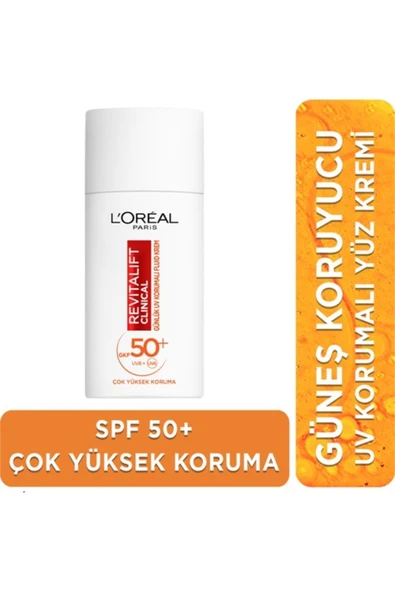 L'ORÉAL PARİS Revitalift Clinical Spf 50+ Günlük Yüksek Uv Korumalı Yüz Güneş Kremi 50Ml ürün görseli 1