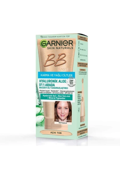 GARNİER Hyaluronik Aloe Oil Free Bb Krem - Açık Ton ürün görseli 1