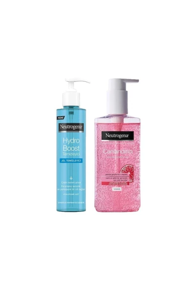 NEUTROGENA Hydro Boost Water Gel Temizleyici 200 Ml Ve Yüz Yıkama Jeli Pembe Greyfurt 200 Ml ürün görseli 1