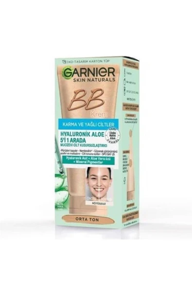 GARNİER Hyaluronik Aloe Oil Free Bb Krem 50 ml - Orta Ton ürün görseli 1