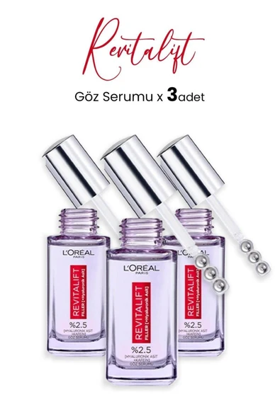 L'OREAL PARİS Loreal Paris Revitalift Filler Göz Serumu 20 ml x 3 Adet ürün görseli 1