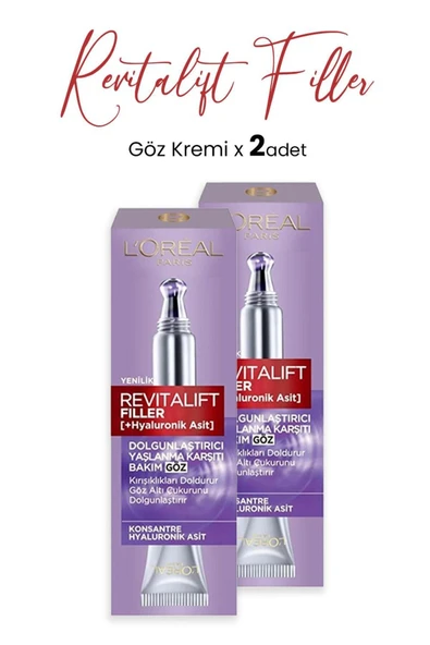 L'OREAL PARİS Loreal Paris Revitalift Filler Yaşlanma Karşıtı Göz Kremi 15 ml X 2 Adet ürün görseli 1