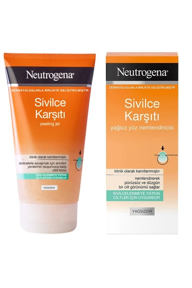 NEUTROGENA Sivilce Karşıtı Peeling Jel 150 ml Sivilce Karşıtı Yağsız Yüz Nemlendiricisi 50 ml ürün görseli 1