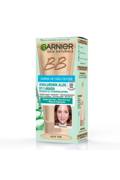 GARNİER Bb Krem Karma Ve Yağlı Ciltler Için Açık Ton Aloe Vera Özlü 50 ml ürün görseli 1