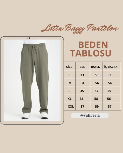 Latin Baggy Pantolon - Ham Natural - Resim 8