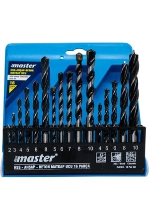 Master HSS-Ahşap-Beton Matkap Ucu Seti  16 Parça 530850 ürün görseli 1