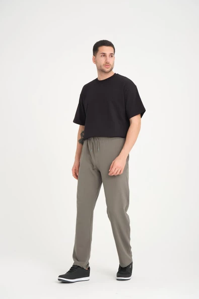 İki İplik Baggy Kalıp Eşofman Altı/Pantolon - Avcı Yeşili ürün görseli 1