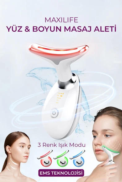 Boyun Ve Yüz Masaj Cihazı – Led Işıklı, Ems Mikro Akım, Isıtmalı & Titreşimli ürün görseli 1