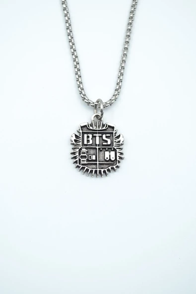 Minimal BTS Army Gümüş Kaplama Örme Zincir Kolye ürün görseli 1
