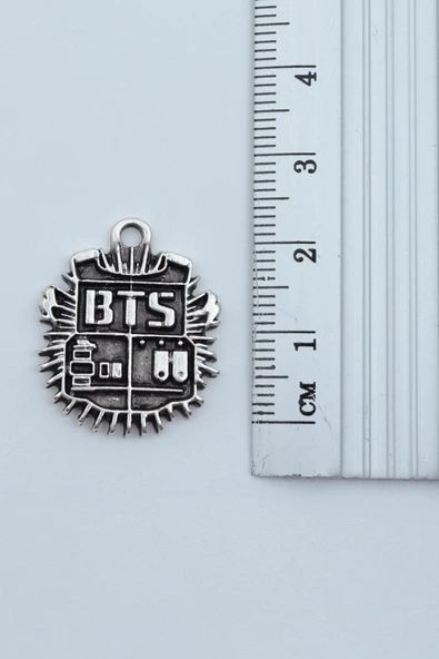 Minimal BTS Army Gümüş Kaplama Örme Zincir Kolye - Resim 3