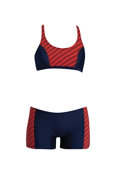Ruko Maio 24161-1 Kız Çocuk Desenli Freeset Şortlu Bikini ürün görseli 1