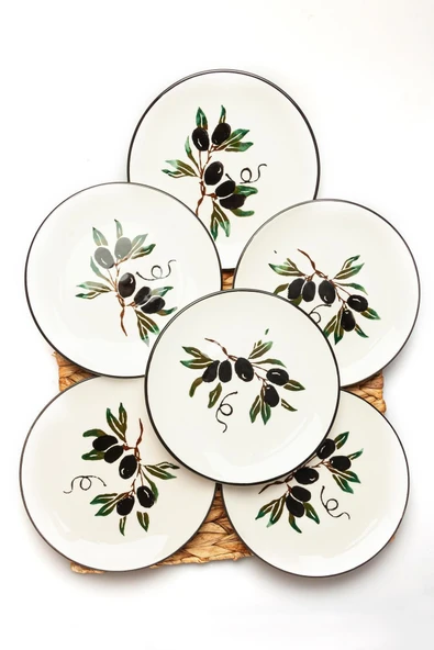 Mart Home Olive Yuvarlak 6'lı Pasta Tabağı ürün görseli 1