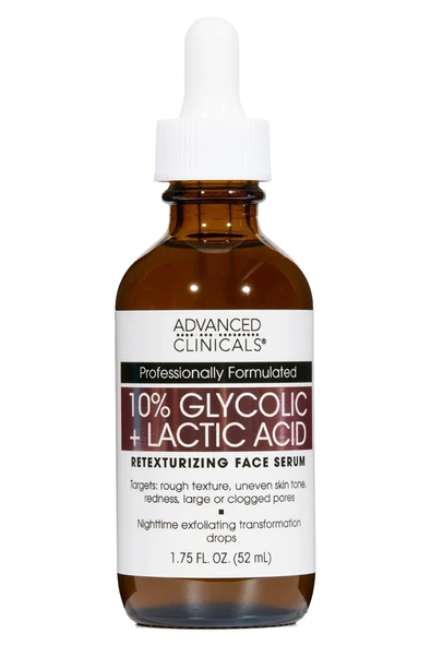Advanced Clinicals 10% Glycolic + Lactic Acid Yüz Serumu 52ML ürün görseli 1
