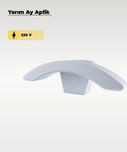 Beyaz Led Yarım Ay Aplik 3200K (Sarı Işık) ürün görseli 1
