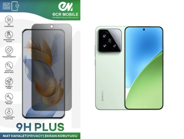Xiaomi 15 Ekran Koruyucu Tam Uyumlu 9H Esnek Nano Kırılmayan MAT HAYALET(Privacy) ürün görseli 1
