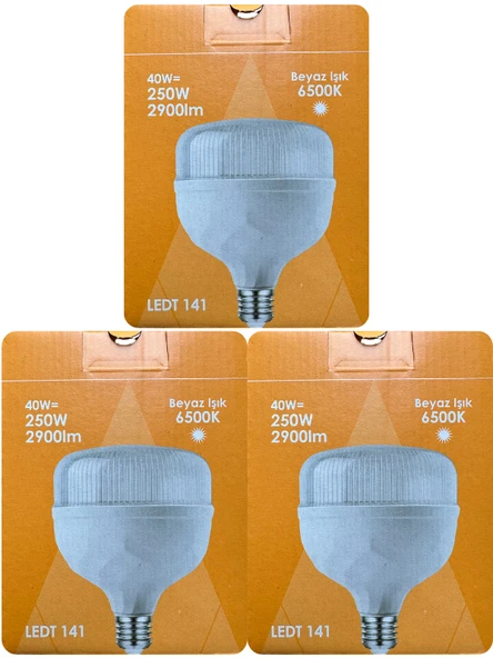 (3 Adet) Osaka 40W (250W) Beyaz Işık E27 Duylu (Kalın Duy) Led Torch Ampul ürün görseli 1