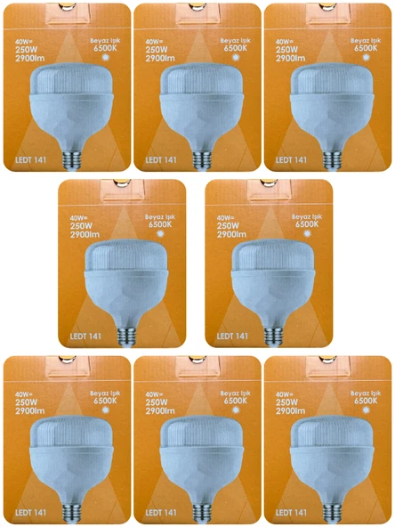 (8 Adet) Osaka 40W (250W) Beyaz Işık E27 Duylu (Kalın Duy) Led Torch Ampul ürün görseli 1